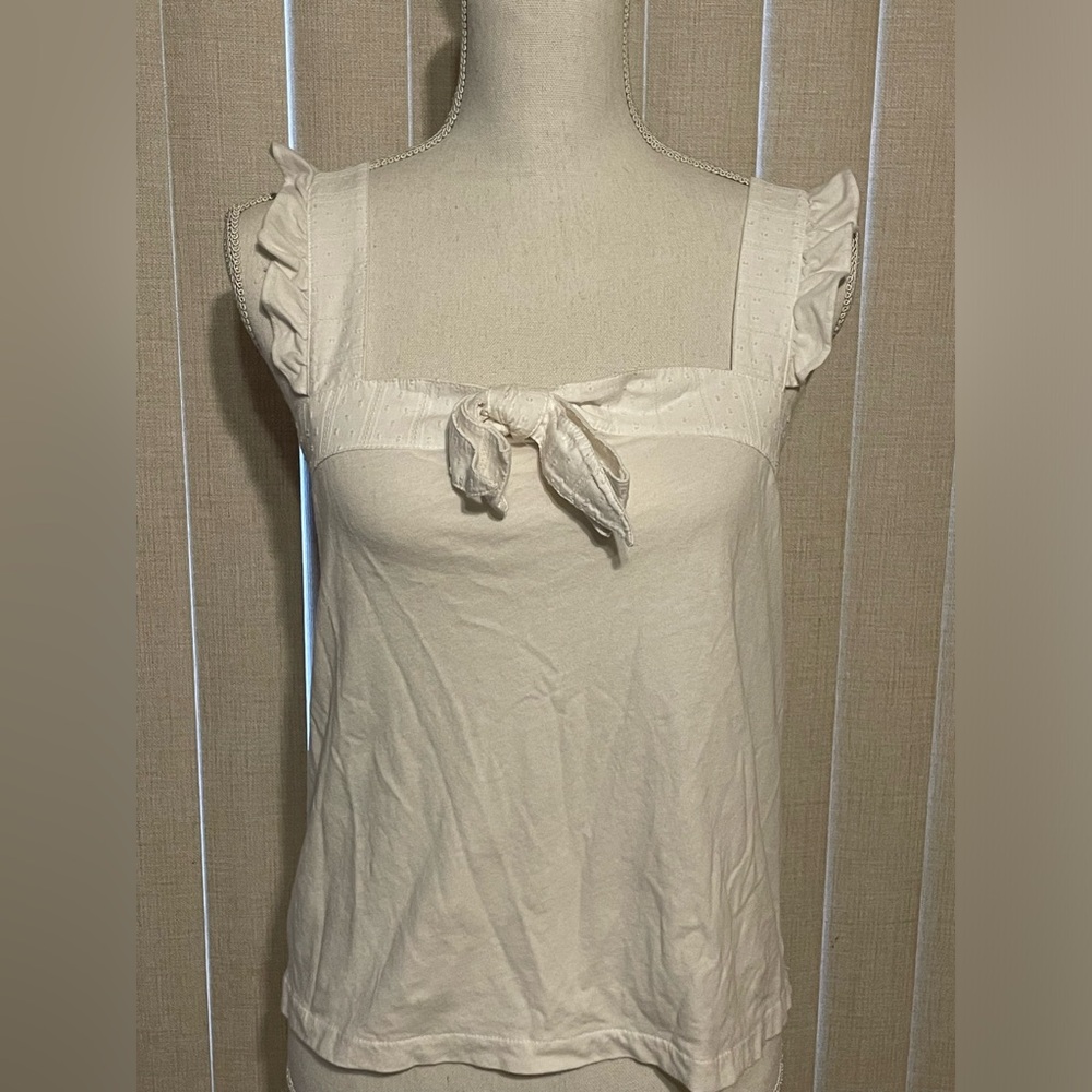 J. Crew White Bow Tie Top Size XS